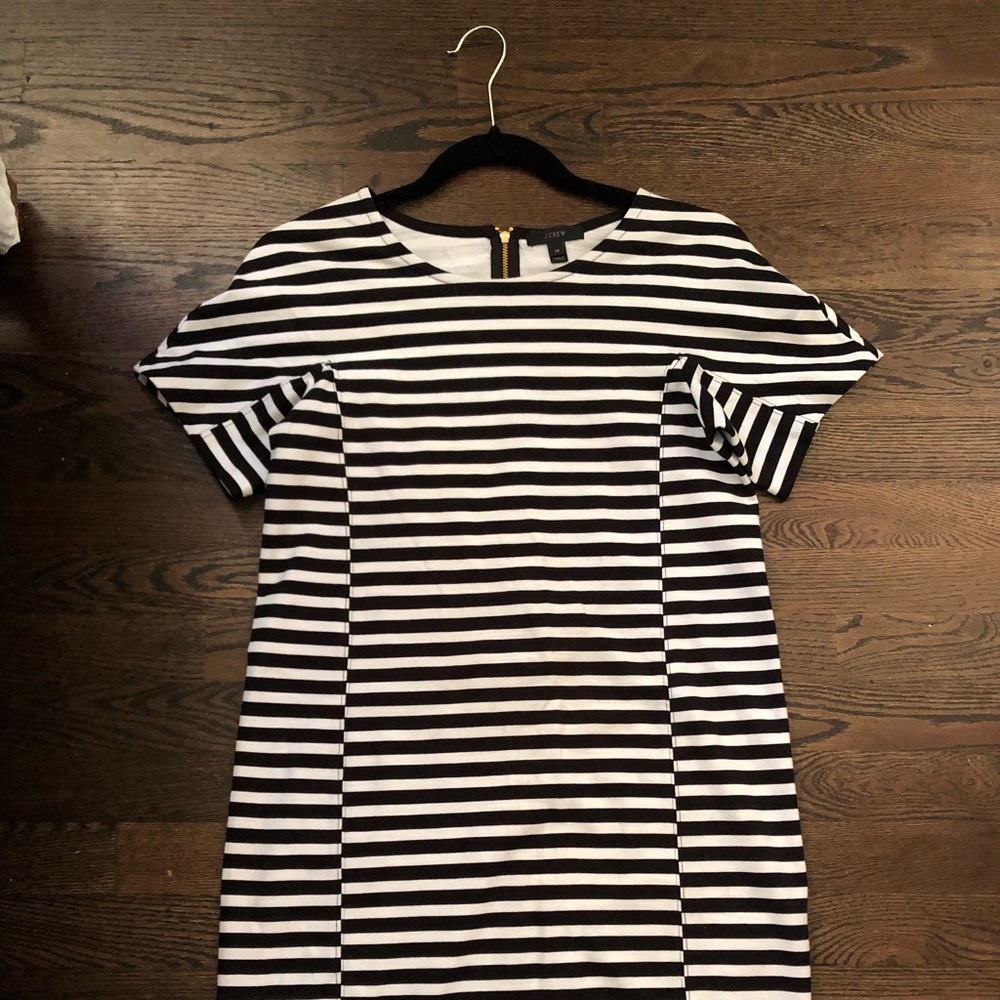Jcrew Black & White Stripped Dress